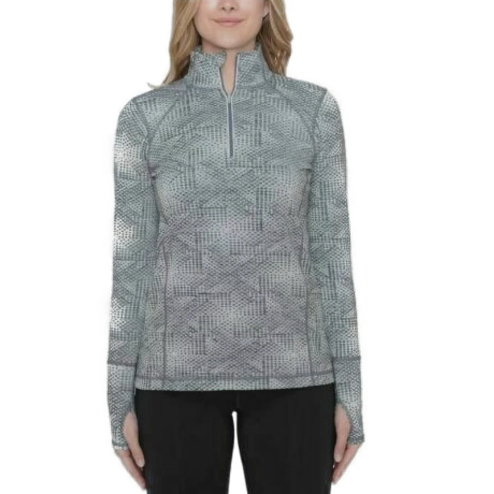 KIRKLAND SIGNATURE Ladies Quarter Zip Top | Grey | 7201710