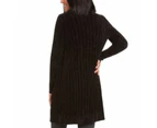 MATTY M Women's Rib Stitch Chenille Cardigan | Black