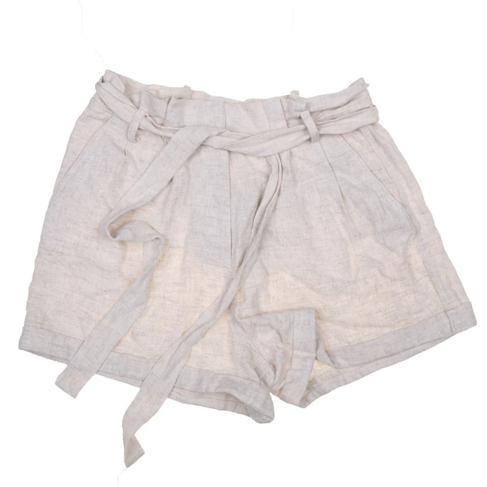 MATTY M Women's Tie-Front High-Waisted Shorts | Oatmeal