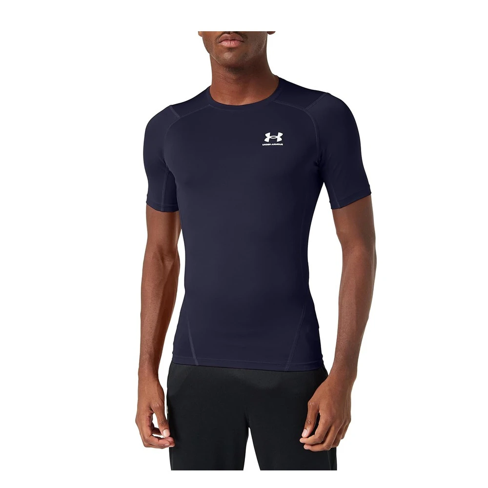 UNDER ARMOUR Men's Heat Gear Compression SS Tee - Midnight Navy / White