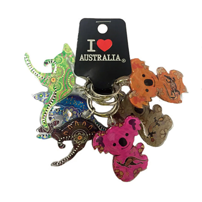 6pcs Australian Souvenirs Keyring Chain Acrylic Koala Gift Bulk Aussie