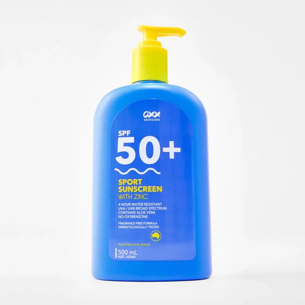 OXX Skincare SPF 50+ Sport Sunscreen 500ml - Zinc and Aloe Vera