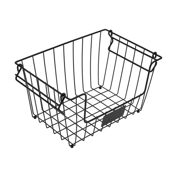 Blackboard Basket, Stackable - Small, Black