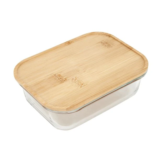 Glass Container with Bamboo Lid, 500ml  - Anko