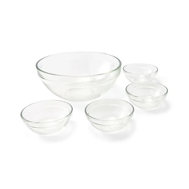 Glass Mixing and Prep Bowls, Set of 5 - Anko