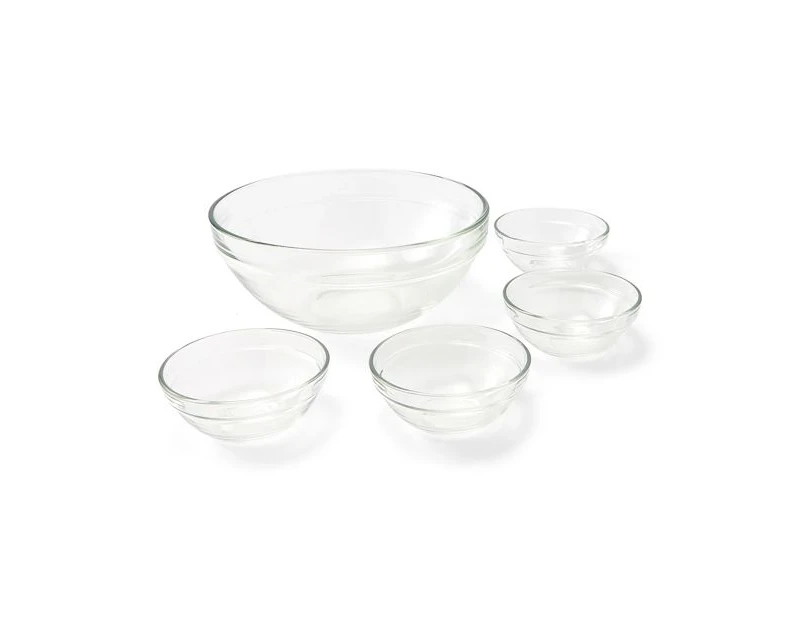 Glass Mixing and Prep Bowls, Set of 5 - Anko