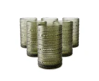 6 Green Highball Glasses - Anko