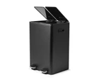 2 Compartment Matte Black Recycle Bin, 40L - Anko