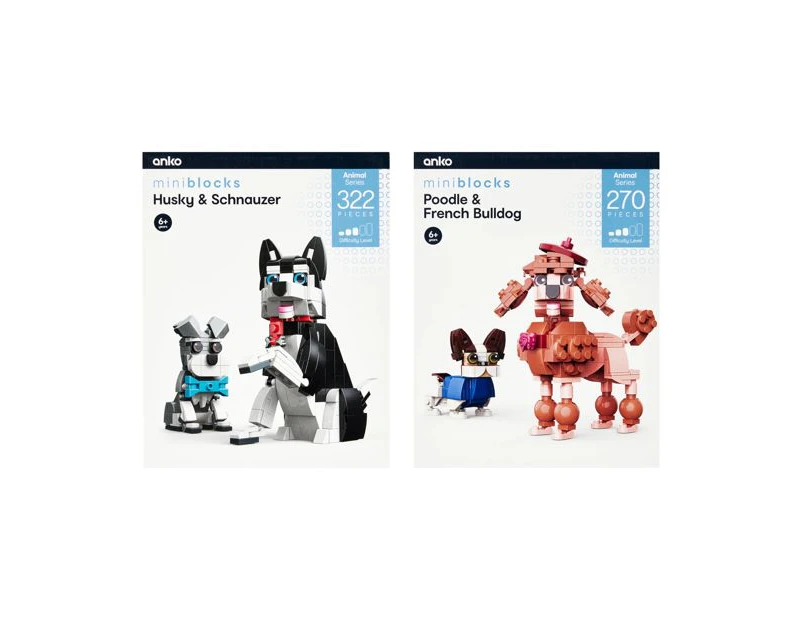 Mini Blocks Animal Series: Dog with Puppy Playset, Assorted - Anko