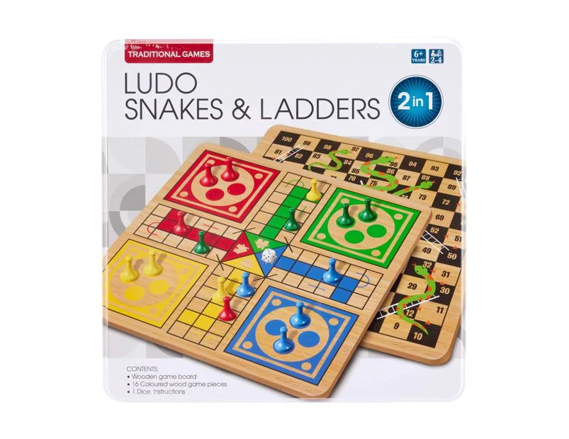 Traditional Games 2-In-1 Ludo and Snakes & Ladders