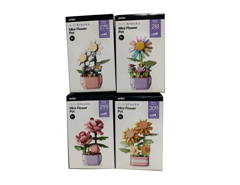 Mini Blocks Flower Series: Mini Flower Pot Playset, Assorted - Anko