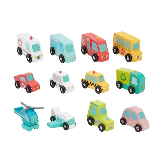 Wooden Small Vehicle, Assorted - Anko