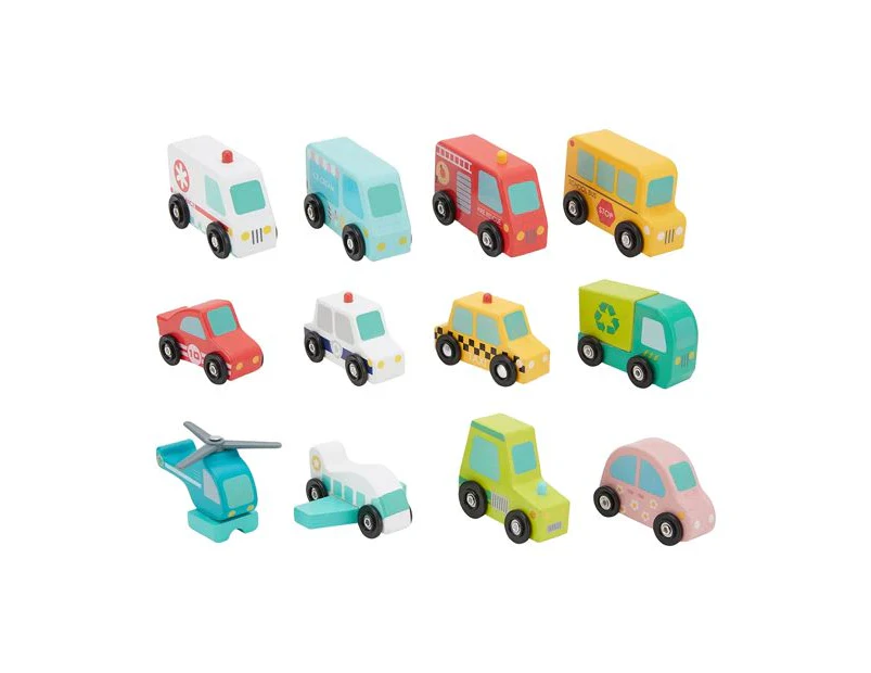 Wooden Small Vehicle, Assorted - Anko