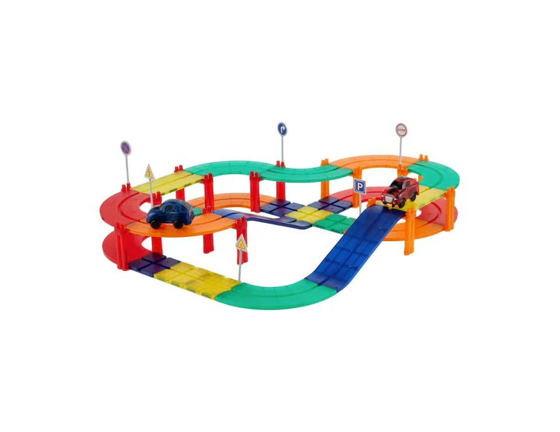 Magnetic Race Track Set, 72 Piece - Anko