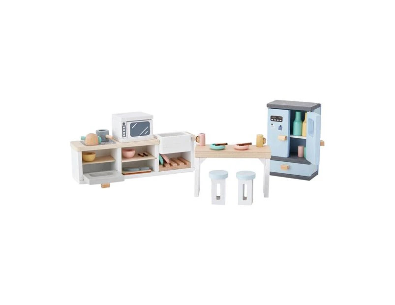 Wooden Dollhouse Deluxe Kitchen Set, 24 Pieces - Anko