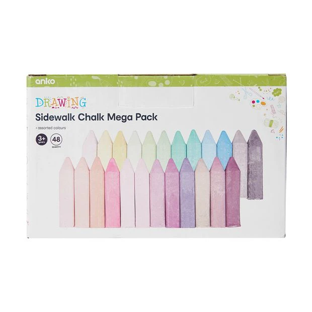 Sidewalk Chalk Mega, 48 Pack - Anko