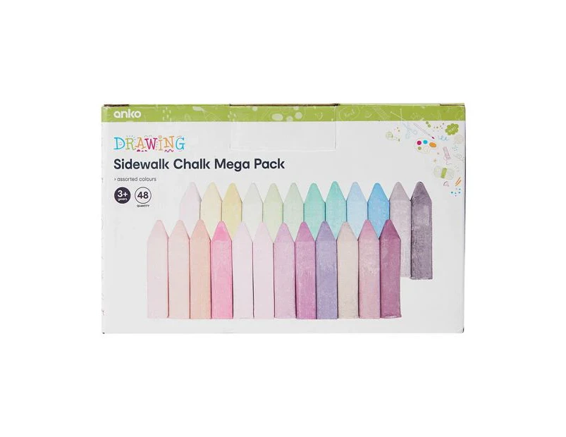 Sidewalk Chalk Mega, 48 Pack - Anko