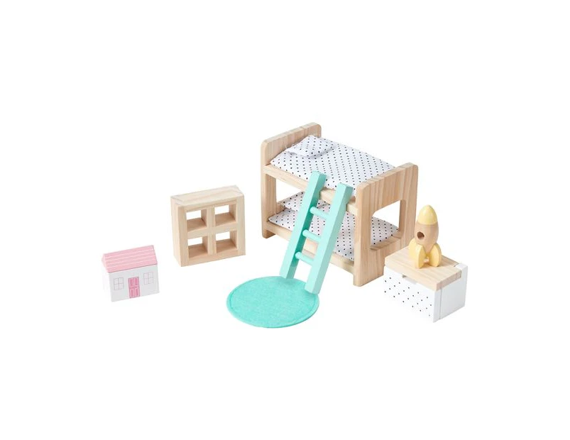 Wooden Dollhouse Kids Bedroom Furniture Set - Anko