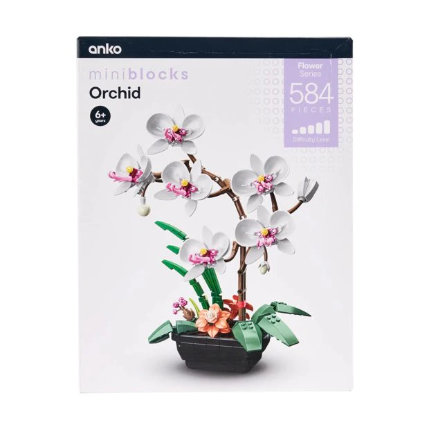 Mini Blocks Flower Series, 584 Piece: Orchid Playset - Anko