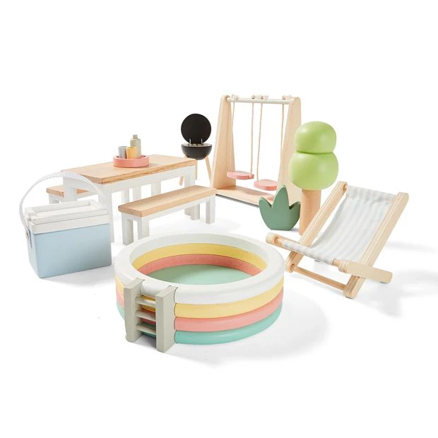 Dollhouse Furniture Deluxe Backyard, 14 Piece Set - Anko