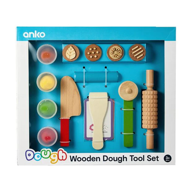 Wooden Dough Tool Set, 17 Pieces - Anko