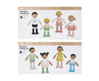 Wooden Family Set, 4 Piece, Assorted - Anko