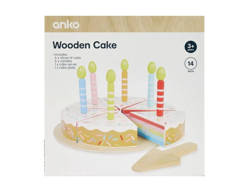 14 Piece Wooden Cake Toy - Anko