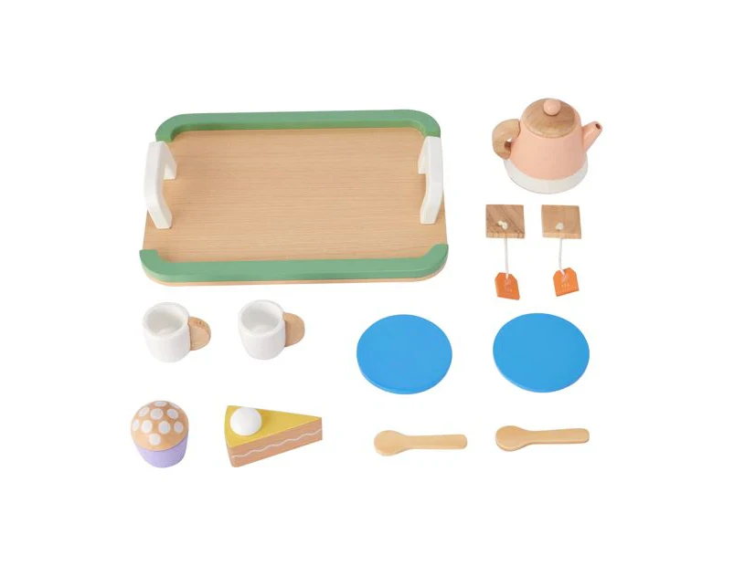 Wooden Tea Playset, 13 Piece - Anko