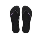 Havaianas | Kids Slim Rubber Logo (Black/Lilac)