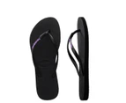 Havaianas | Kids Slim Rubber Logo (Black/Lilac)