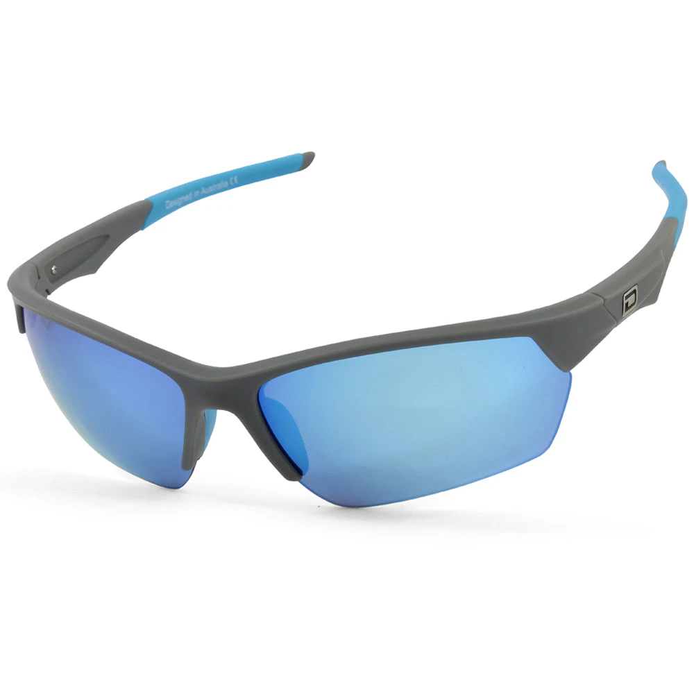 Dirty Dog Sport Track 58069 Silver Grey/blue Mirror Polarised Sport Sunglasses