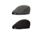 Men Newsboy Gatsby Cap Ivy Hat Cabbie Golf Driving Flat Duckbill Beret Beanie - Grey