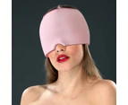 Migraine Relief Ice Head Wrap Headache Hat Cold Therapy Cap Eye Mask Reuseable - Pink