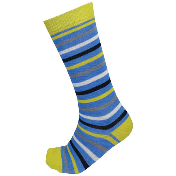 Xtm Merino Stripe Pro Fit Kids Snow Socks Blue