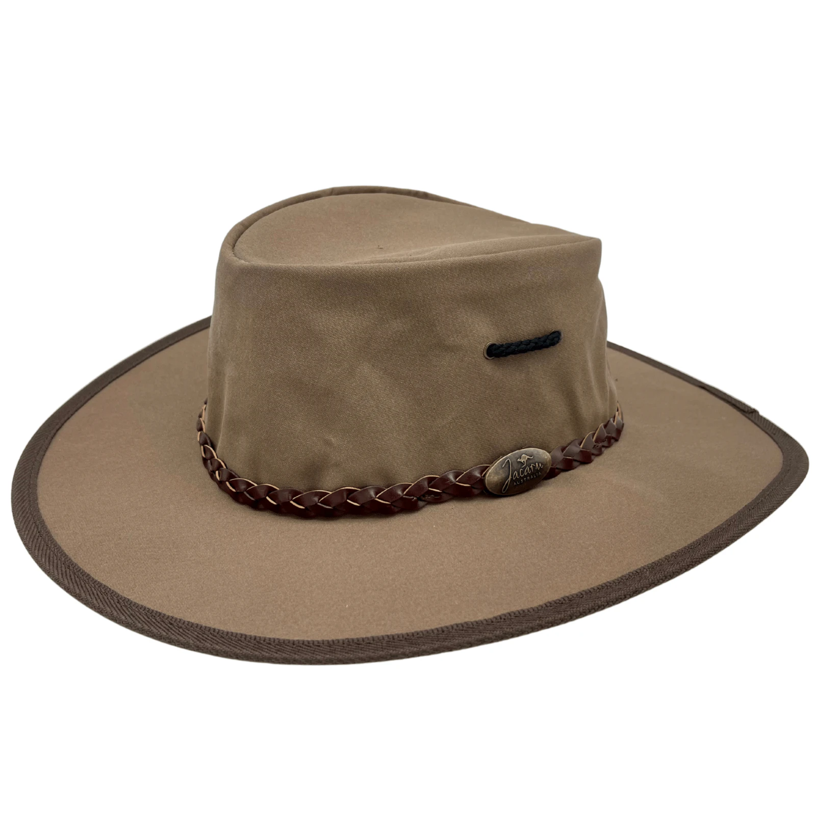 JACARU Full Canvas Parks Explorer Sun Hat Water Resistant Wide Brim Work Toggle - Brown