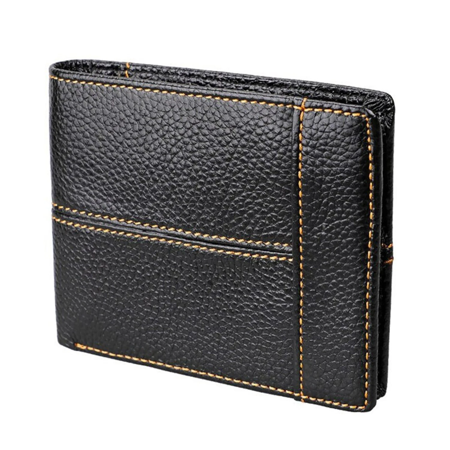 Men's Genuine Leather Bilfold Wallet Rfid Blocking Card Holder Zipper Coin Purse