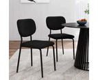 Dreamo Boucle - teddy sherpa Dining Chairs Black Set of 2