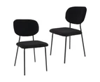 Dreamo Boucle - teddy sherpa Dining Chairs Black Set of 2