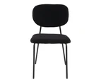 Dreamo Boucle - teddy sherpa Dining Chairs Black Set of 2