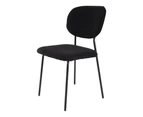 Dreamo Boucle - teddy sherpa Dining Chairs Black Set of 2