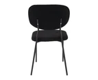 Dreamo Boucle - teddy sherpa Dining Chairs Black Set of 2