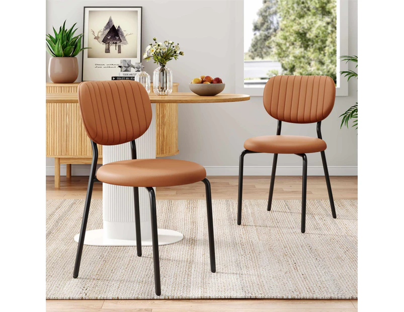 Dreamo Set of 2 Dining Chair Tan Leathaire