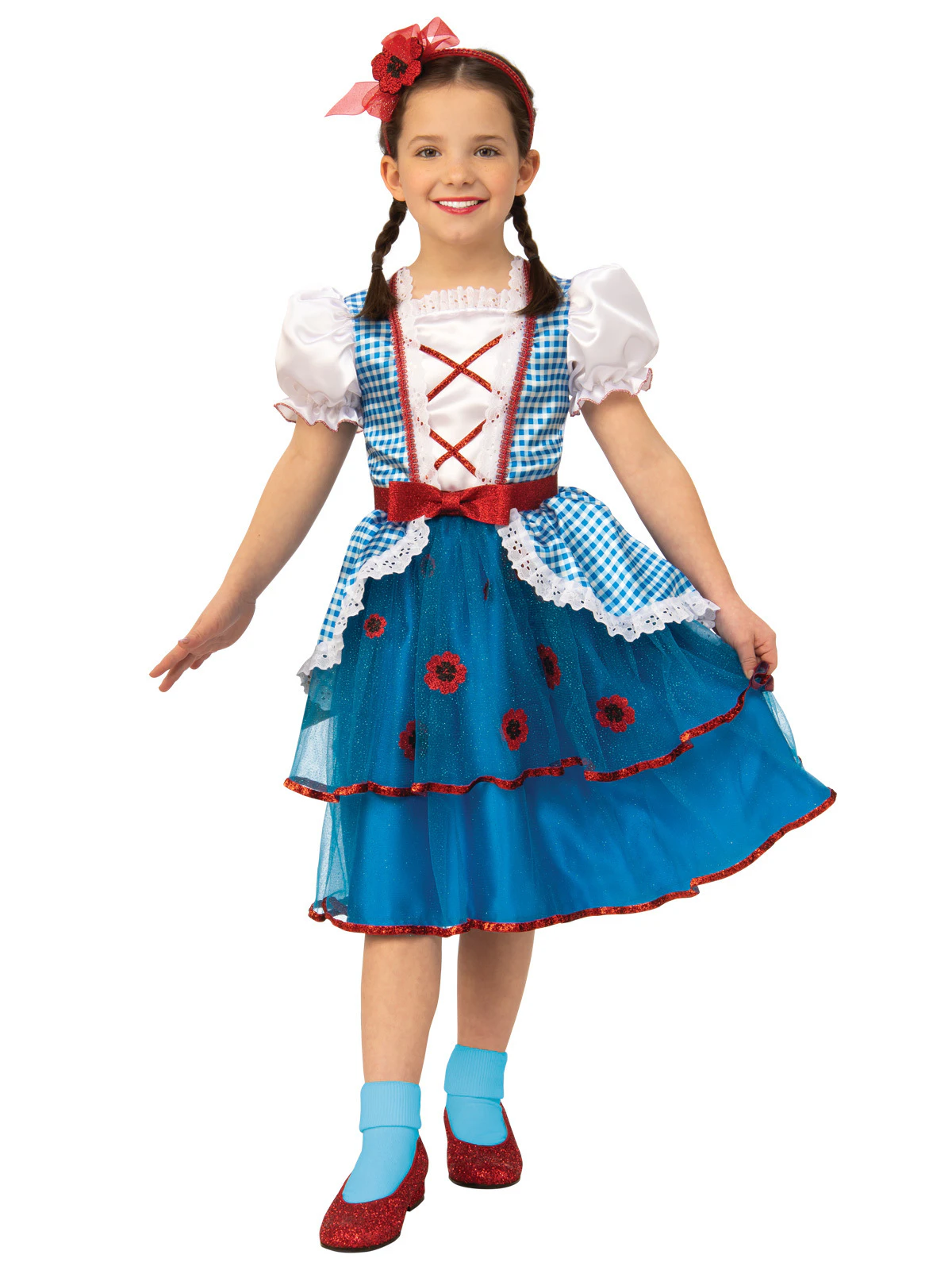 Wizard Of Oz Dorothy Premium Girls Dress Up Halloween Party Costume - Blue