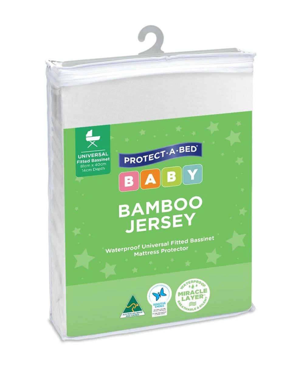 Bamboo Jersey Waterproof Fitted Bassinet Mattress Protector