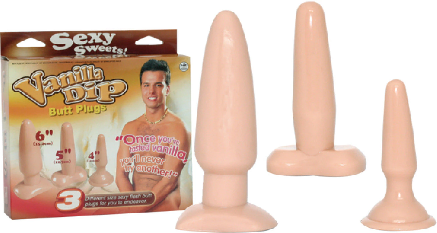 Vanilla Dip Butt Plugs (Flesh) Sex Toy Adult Orgasm