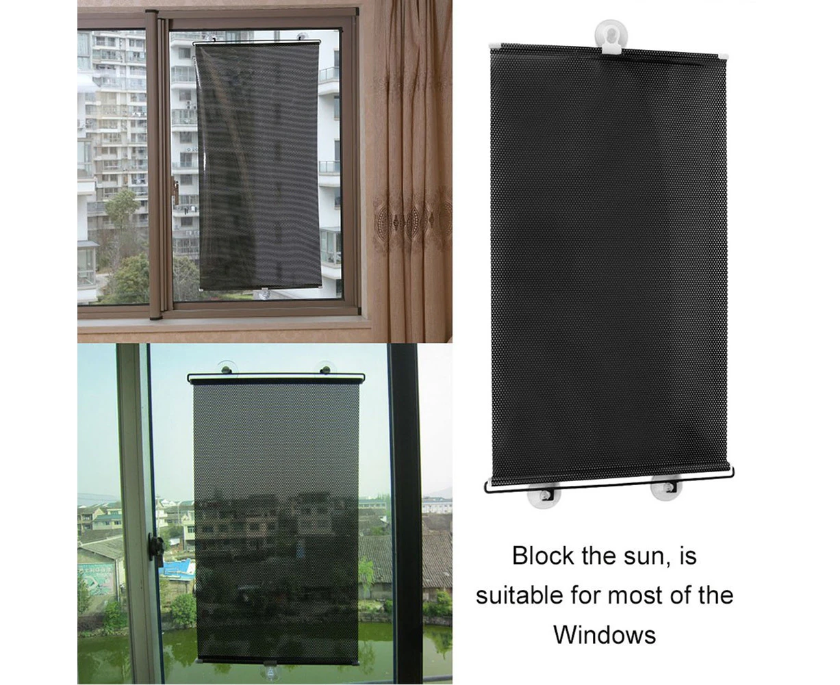 Juson Car Home Window Black Roller Sun Block Blinds Shades Dog Children Protection-Black