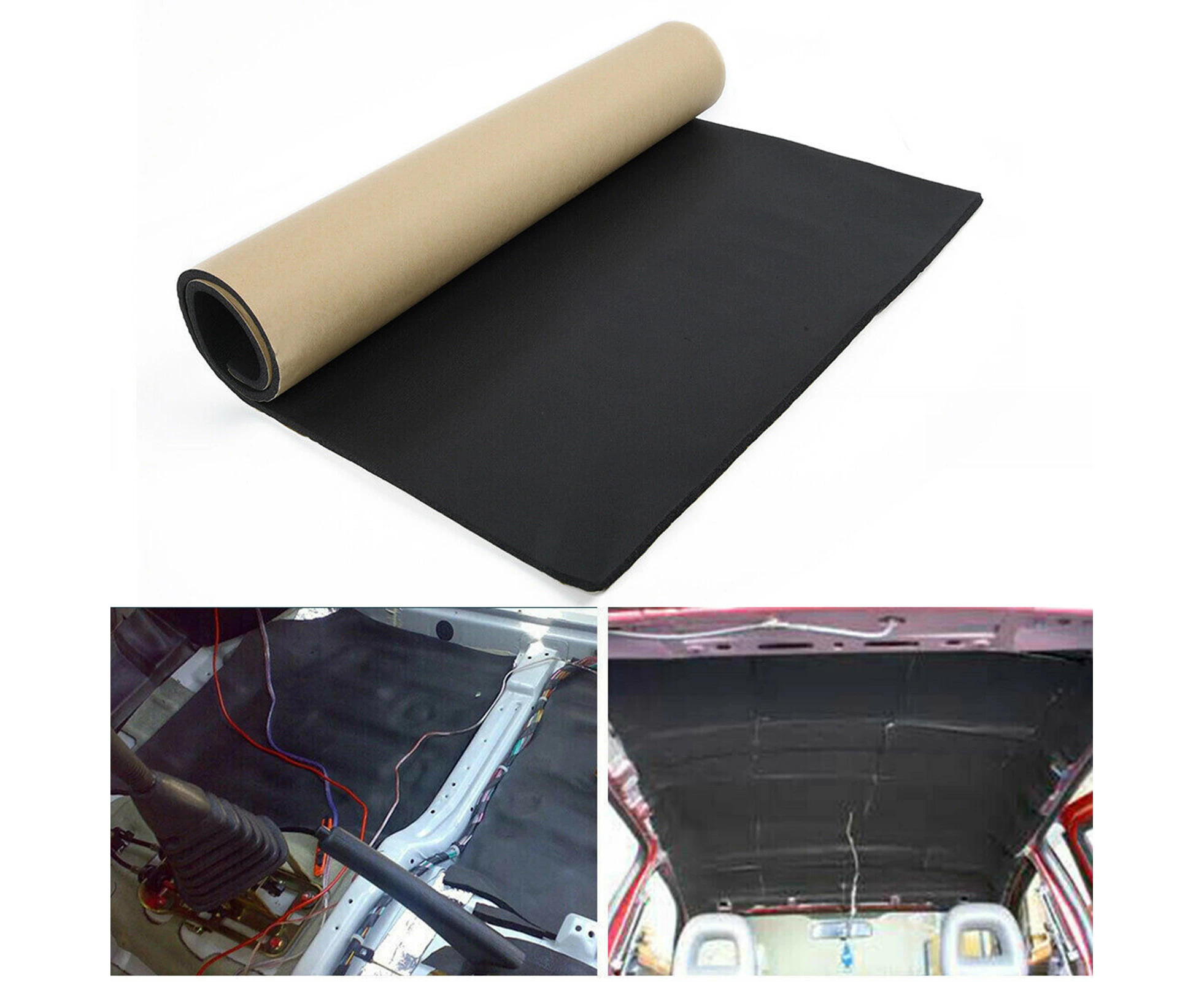 Juson Sound Deadener Mat Non-flammable Noise Reduction Sponge Heat Shield Noise-proof Pad for Car-Black