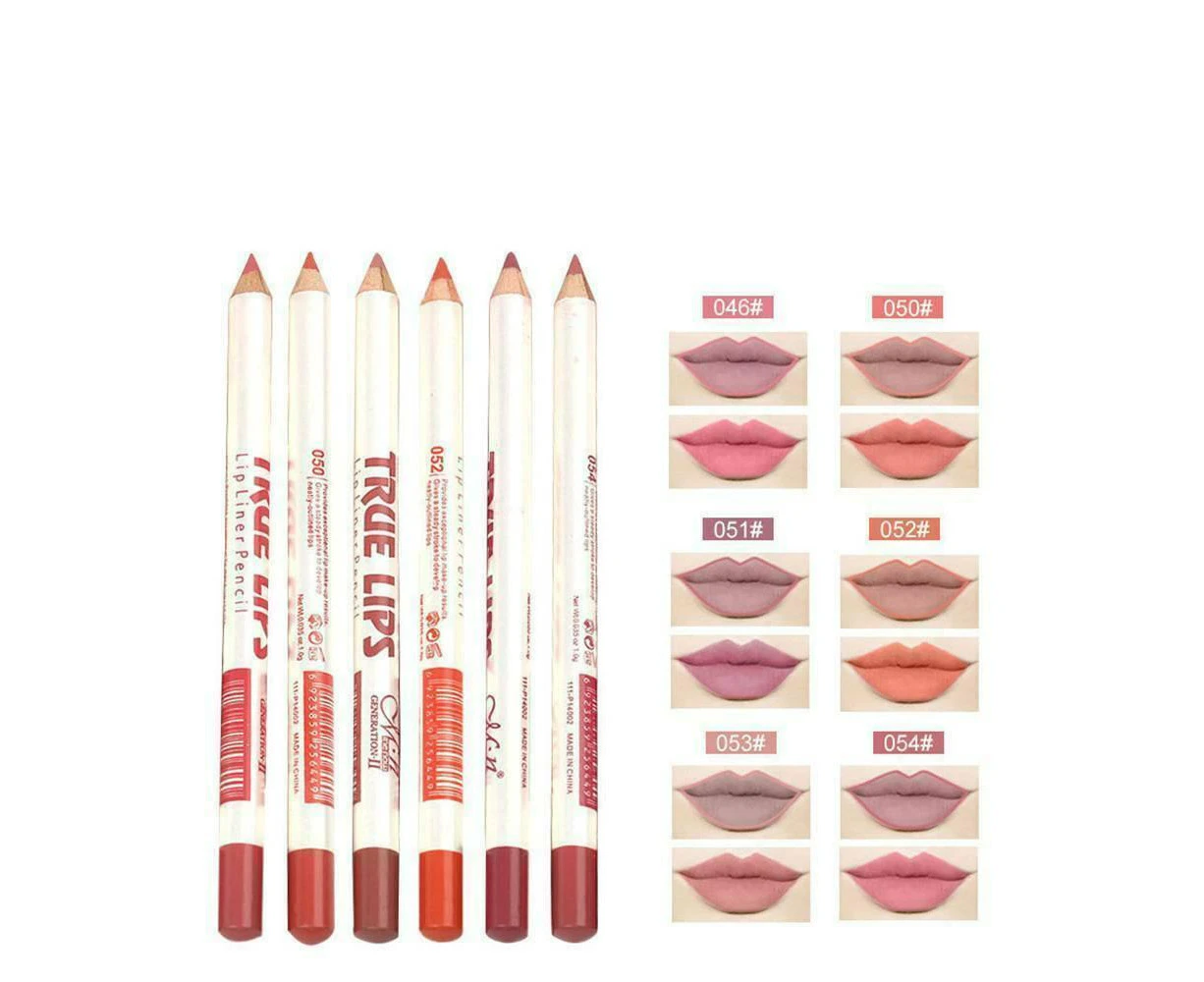 6PCS Waterproof Lipstick Lip Liner Long-Lasting Matte Lipliner Pencil Makeup Set A#