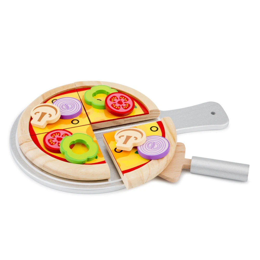 14pc New Classic Toys Wooden Pizza Making Set Kids/Children Pretend Toy 24m+