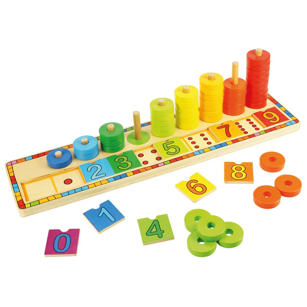 Bigjigs Toys Wooden 42.5cm Learn To Count Number Puzzle Kids Educational Toy 2+